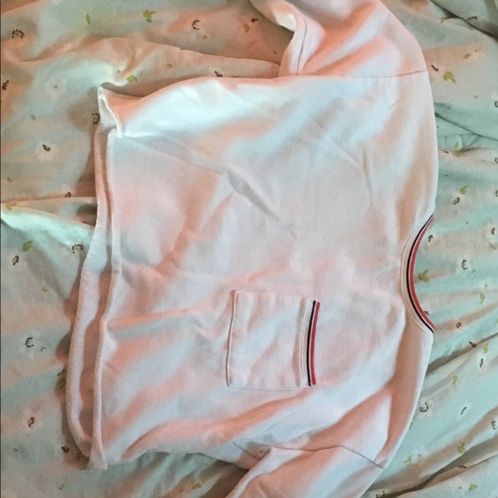 Forever 21 long-sleeved, white, cropped sweatshirt